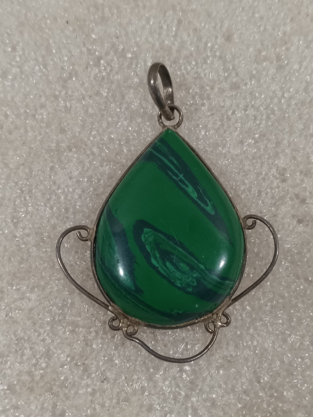 Malachite Gemstone Pendant 925 Sterling Silver
